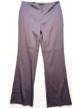 A.BYER Women's Satin Flared Pants Flat Front Size 11 Mauve Solid Pockets Casual